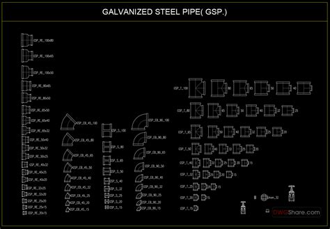 Free Downloadable Autocad Drawings of Pipe Fittings.